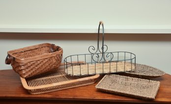 Collection Of (5) Handwoven Baskets