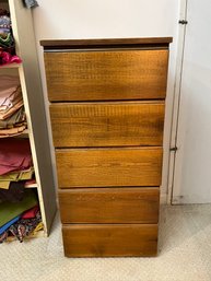 Vintage Wooden Dresser With 5 Drawers