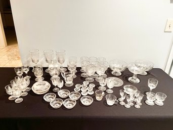 Tremendous Collection Of EAPG Blaze Pattern Table Top Items, Circa 1869