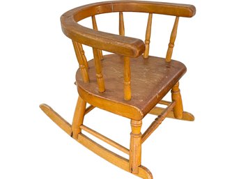Kids Solid Wood Vintage Rocker, Great Project Piece Or Use As Is For Display.