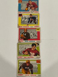 1955 Topps Football Card Lot.    5 Cards Total.