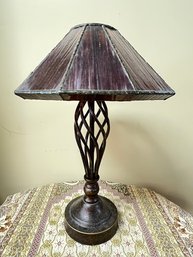 Amethyst  Colored Slag Glass Table Lamp