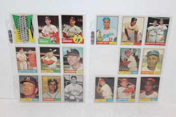 17 Vintage Baseball Cards 1953, 1961, 1963 - St. Louis Cardinals - Phillies- Dodgers- Braves