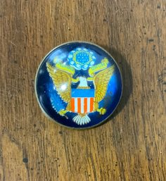 Vintage WWII Domed Glass US Eagle Sweetheart Pin