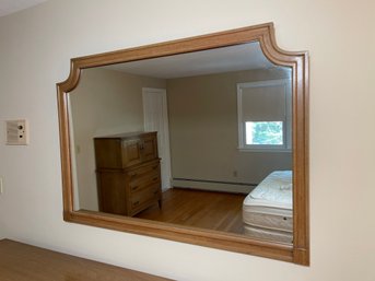 A Heavy Duty Continental Company Large Solid Maple Wooden Mirror