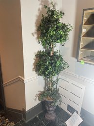 77' Faux Ivy Topiary Tree With Resin Decorative Base