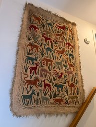 MASSIVE! Hand Made Numdha Featuring A Colorful Animal Design - Made In India