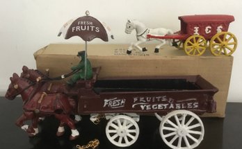 Iron Horse Buggy & Carriage & Horse Ice Cart Toys
