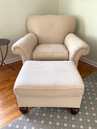 William Allan Chenille Weave Side Chair & Ottoman