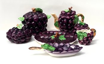 188. Grape Shaped Art Pottery Tea Set