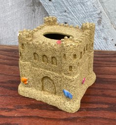 188. Sand Castle Tissue Box Holder (chipped)