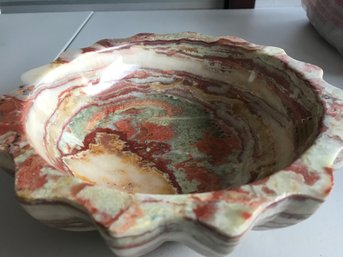 Beautiful Colourful Onyx Deep Bowl , 7 LB 12 Oz, 10 Inch Diameter