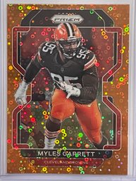 2021 Panini Prizm Myles Garrett Orange Disco Prizm Card #266