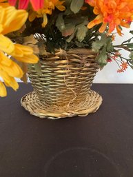 Faux Floral Arrangement In Basket