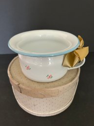 1950's Child/Toddler Unique Gift -  Enamel Chamber Pot Original Box 5.75 In. X 3 In. H From Lord & Taylor N.Y.