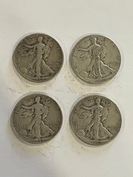 4 - 1940 Walking Liberty Silver Half Dollar