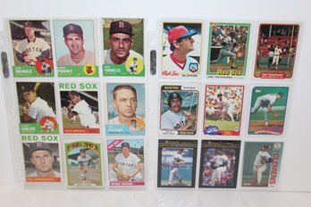 18 Card Vintage Red Sox Group 1963,'64 '66 '72 '92 - Clemens- Johnny Pesky! Higher Number- Yaz!- Dick Williams