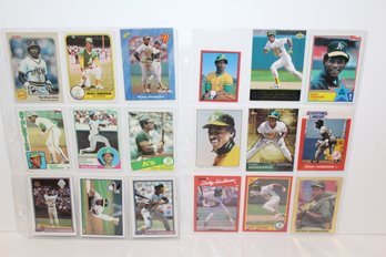 18 Card Rickey Henderson Group - Mostly Oakland A's Cards