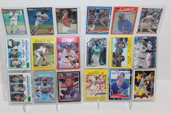 18 Baseball Cards Rookies & More - Griffey- Puckett - Chipper - Mark Grace - Manny Rookies
