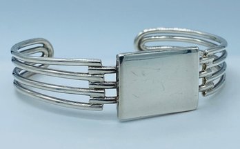 Vintage Mexican Sterling Silver Unique Modernistic Cuff