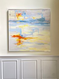 Large Syd Rabin Coastal Abstract Oil Painting