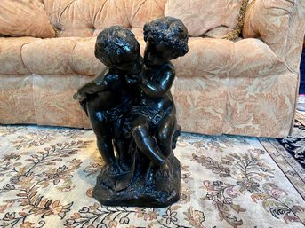 Large Hugging Cherub Statue