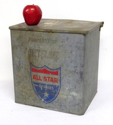 A Vintage Petelinz Dairy, Newburgh NY Zinc Porch Milk Box With Star & Shield - All Star