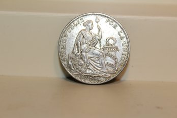 1925 Peru Un Sol Coin -  Silver World Coin Crown
