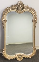 Silver-tone Ornate Basket Medallion Large Hanging Mirror.