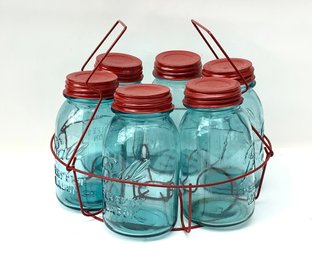 193. Vintage Ball Jars & Holder