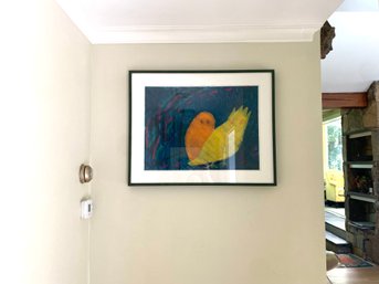 Birds By Night / Framed Mixed Media On Paper