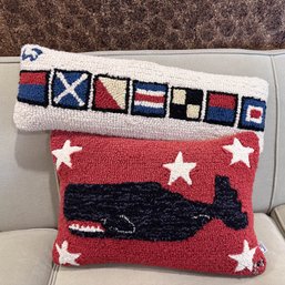 (2) Laura Negroy Pillows With Nautical Theme By Chandler Pillows