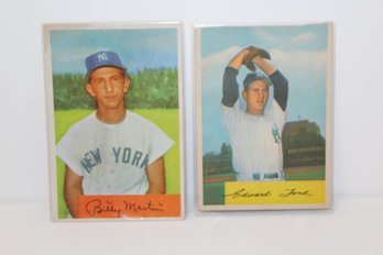 1954 Bowman Yankees - Billy Martin & Whitey Ford (cut)