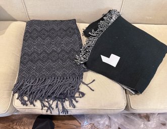 (2) Dark Grey Blanket Throws