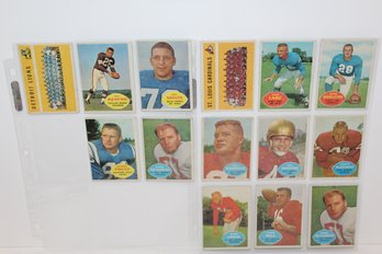 14 Topps Vintage Football Card Group - 1960 Topps Yale Lary- RB Dave Middleton - Lions & Cardinals Team