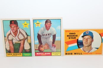 1961 Topps Rookie Matty Alou - Rookie Dick Howser - 1960 Topps Rookie Bob Will