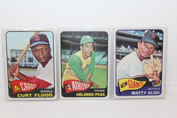 1965 Topps Baseball - Curt Flood - Matty Alou - Orlando Pena