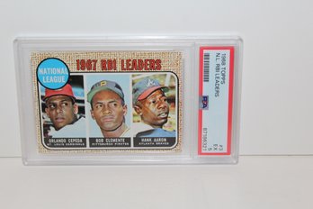 1968 PSA Graded RBI Leaders - Cepeda! - Clemente!- Aaron!