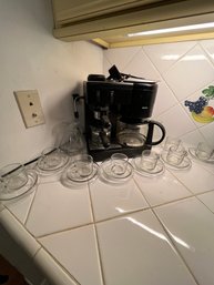 Krups Espresso Maker, With Glass Cups And Ssaucers, Tea, Coffee Press,