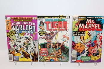 3 Classic Marvel Comics Feat. Ms. Marvel #8 1977