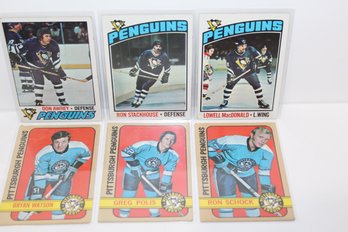 1972-73, 1976-77, 1977-78 Topps Pittsburgh Penguins Group - Ron Stackhouse - Greg Polis -don Awrey