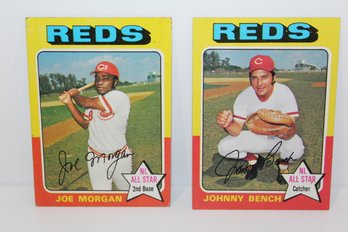 1975 Topps Baseball - Johnny Bench & Joe Morgan - HOFers