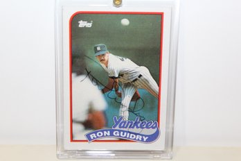 1989 Yankees Ron Guidry Card - Signed By Guidry!