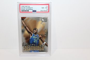 1996 Metal - PSA Graded 8 - Steel Slammin' Kevin Garnett