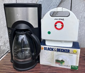 199. DMP Coffee Maker -magic Chef Sandwich Maker - B & D Elec. Can Opener