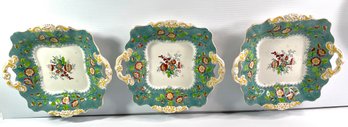 Paragon Beautiful Floral Design  Plates With Handles