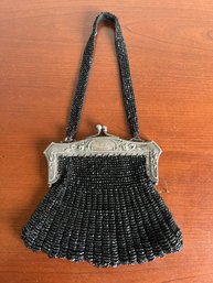 Whiting & Davis German Silver Black Purse