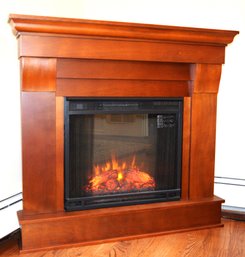 Beautiful Corner Wood Fireplace With Electric Heat