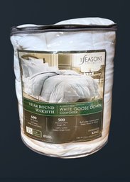 The Seasons Collection White Goose Down King Comforter, 500 Thread Count