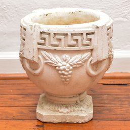 White Grecian Style Ceramic Planter